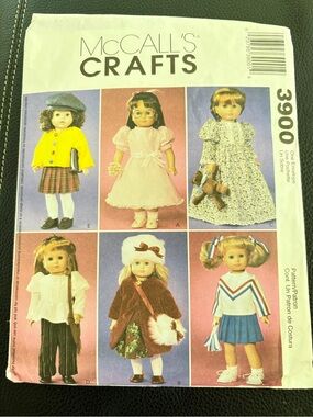 McCall’s Crafts Pattern 3900 for 18” Doll Clothes